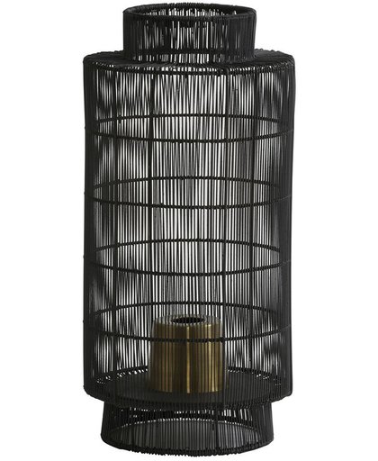 Light & Living Tafellamp  GRUARO lantaarn Ø24x52 cm  -  draad zwart-antiek brons