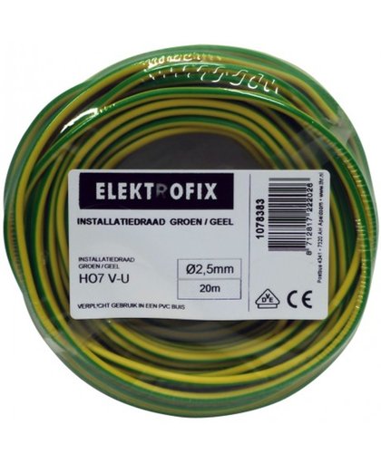 20 meter Elektrofix installatiedraad groen/geel, 2.5mm