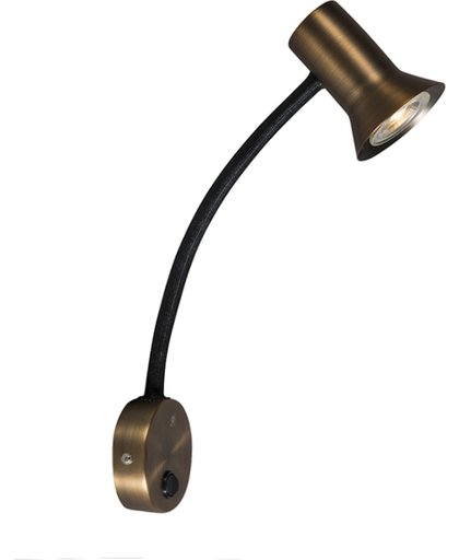 QAZQA Karin Flex - Wandlamp met flexarm - 1 lichts - 200 270 mm - brons