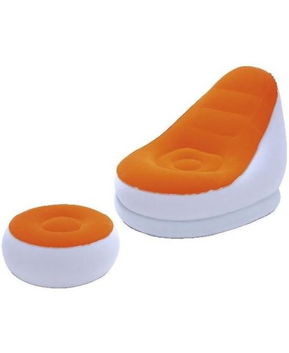 Bestway Opblaasbare Loungestoel En Poef Comfort Cruiser Oranje