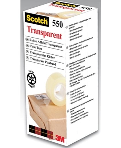 Scotch transparante tape 550 formaat 19 mm x 33 m