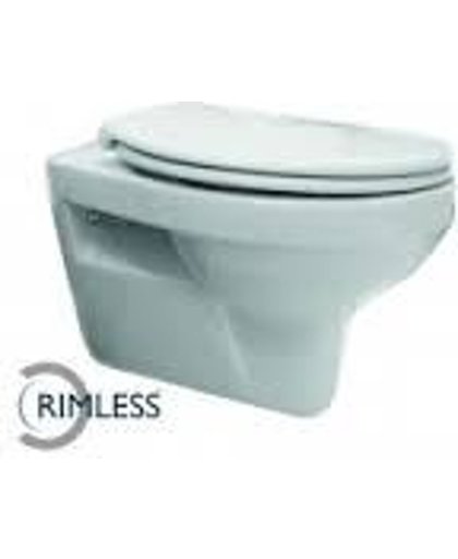 Toiletpot Trevi Rimless Diepspoel Wit met Toiletbril