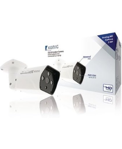 König SAS-AHDCAM12 CCTV security camera Binnen & buiten Rond Wit 1920 x 1080Pixels bewakingscamera