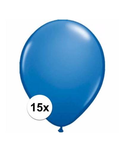 Metallic blauwe ballonnen 15 stuks