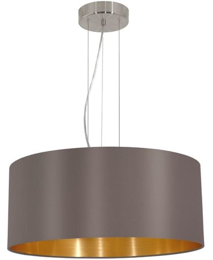 EGLO Maserlo - Hanglamp - 3 Lichts - Ø530mm. - Nikkel-Mat - Cappuccino/Goud