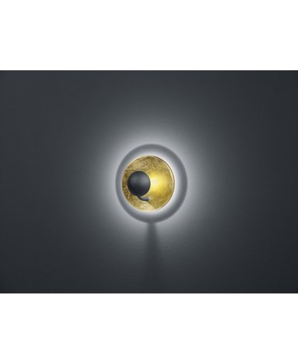 TRIO, Wand lamp, Aurora incl. 1 x LED,SMD,3,2 Watt,3000K,300 Lm. incl. 1 x LED,SMD,3,0 Watt,3000K,200 Lm. Armatuur: Metaal, goud Ø:20,0cm, Ø:12,0cm OSRAM Inside,Wand montage