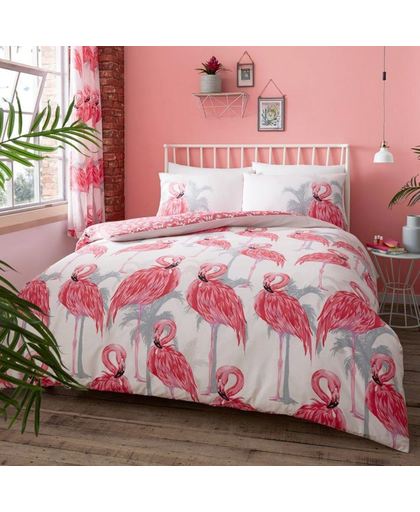 Flamingo tweepersoons dekbedovertrek - Flamingo's dekbed