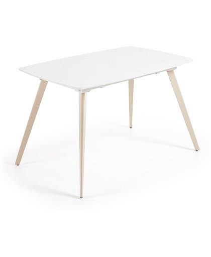 Kave Home Smart - Eettafel - wit - hout - uitschuifbaar - 140cm