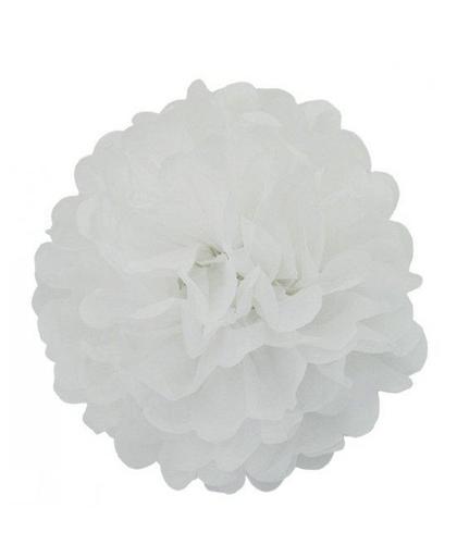Witte decoratie pompom 35 cm