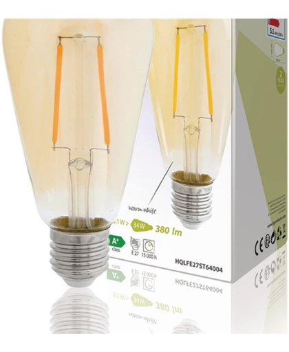 LED Retro Filament Lamp E27 Dimmable ST64 5.1 W 380 lm 2500 K