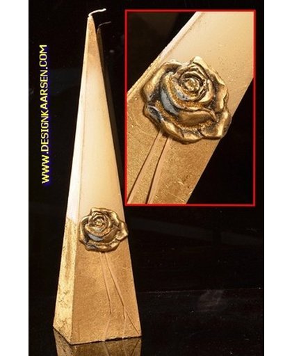 Gouden Roos, Piramide kaars, 33 cm