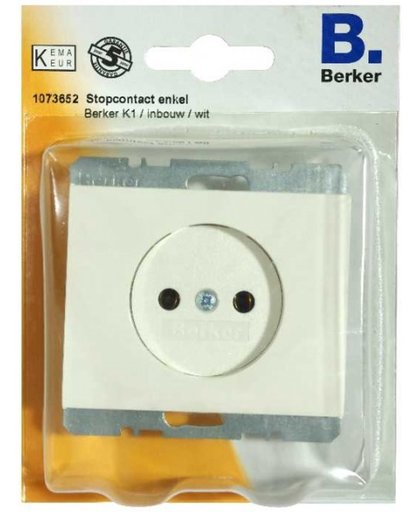 BERKER K1 stopcontact enkel, inbouw | WIT