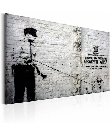 Schilderij - Politie agent met hond by Banksy