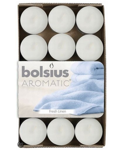 Bolsius Fresh Linen - Geurkaars - Waxinelichtjes -  Doos 30 stuks