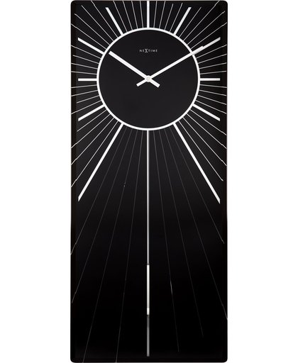NeXtime Heavenly - Klok - Slinger - Rechthoekig - Glas - 30x70 cm - Zwart