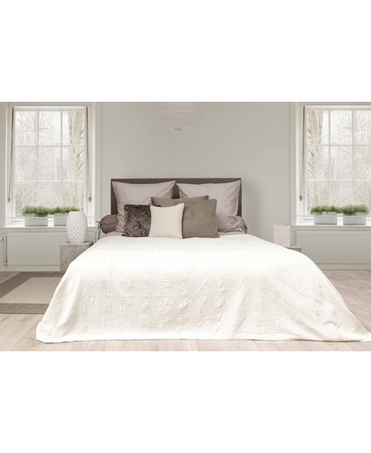 HnL Living Premium - Bedsprei - Perkal -  180 x 260 cm  - Off-White