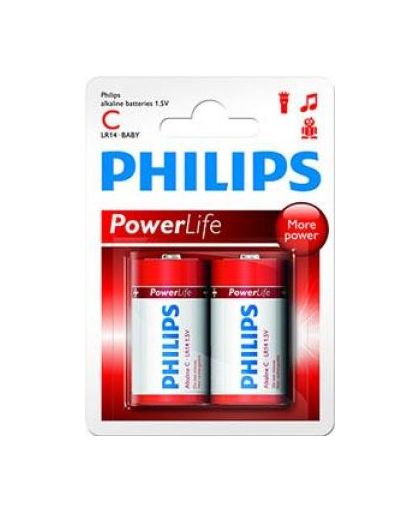 Philips PowerLife LR14-P2/00B niet-oplaadbare batterij Alkaline 1,5 V
