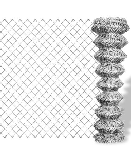 vidaXL Galvanised Chain Link Fence 25 x 1.25 m