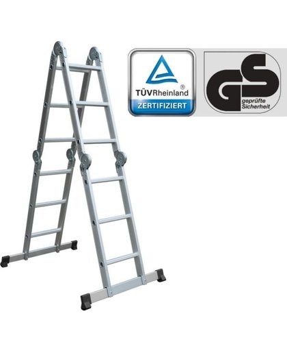 Multi-positie vouwladder super multifunctionele ladder, veelzijdig inzetbaar en zeer compact op te bergen.