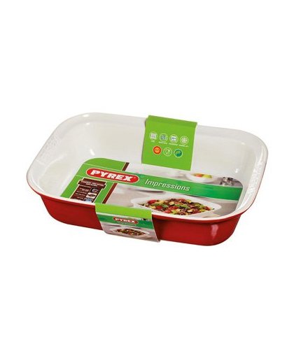Pyrex Impressions ovenschaal - 33 x 24 cm - rood