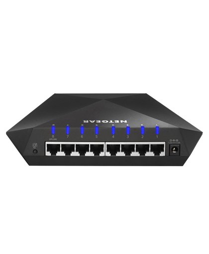 Netgear GS808E Unmanaged Gigabit Ethernet (10/100/1000) Zwart