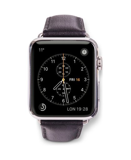 Copenhagen Apple Watch 42mm Leren Horlogeband Zwart/Zwart