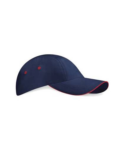 Beechfield low profile sports cap blauw - rood