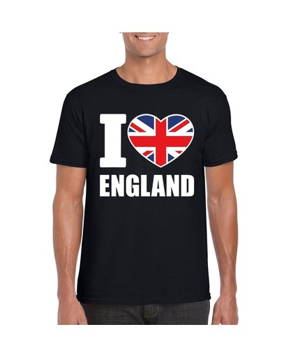 Zwart I love Engeland fan shirt heren M Zwart