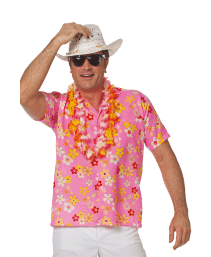 Roze hawaii blouse Honolulu 48-50 (S/M) Roze