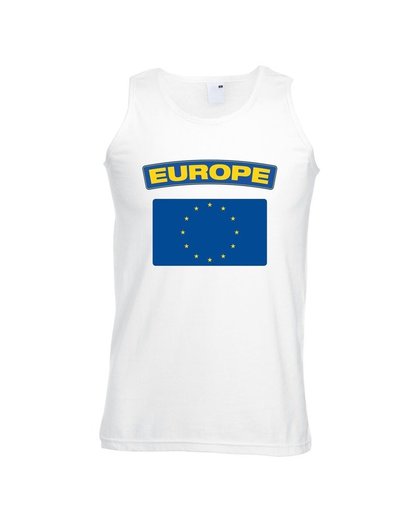 Singlet shirt/ tanktop Europese vlag wit heren M Wit