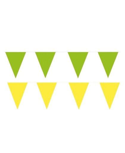 Gele/Groene feest punt vlaggetjes pakket 200 meter Multi