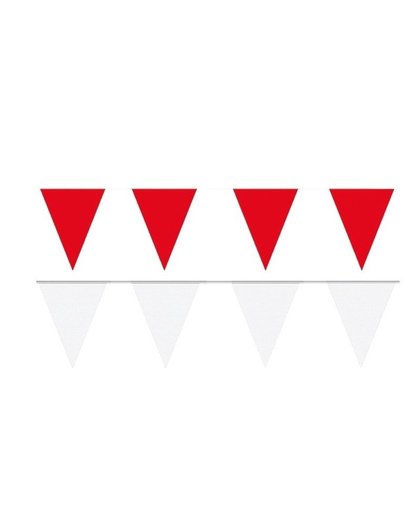 Witte/Rode feest punt vlaggetjes pakket 120 meter Multi