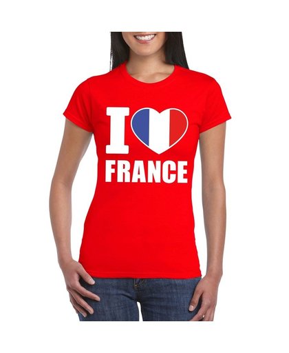 Rood I love Frankrijk fan shirt dames XL Rood