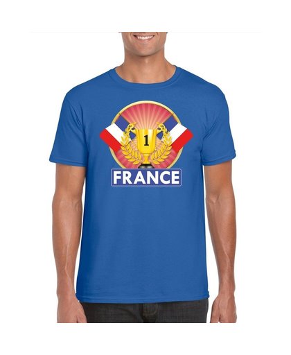 Blauw Frankrijk supporter kampioen shirt heren 2XL Blauw