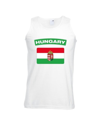 Singlet shirt/ tanktop Hongaarse vlag wit heren 2XL Wit