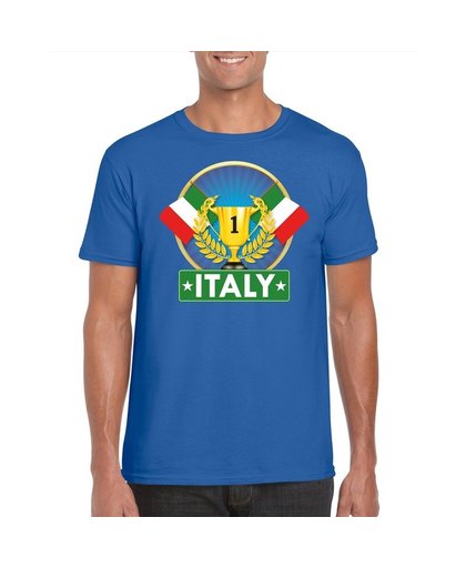 Blauw Italie supporter kampioen shirt heren S Blauw