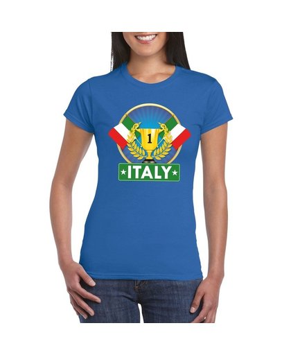 Blauw Italie supporter kampioen shirt dames XL Blauw