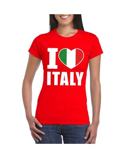 Rood I love Italie fan shirt dames S Rood