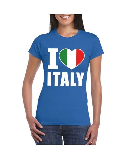 Blauw I love Italie fan shirt dames L Blauw