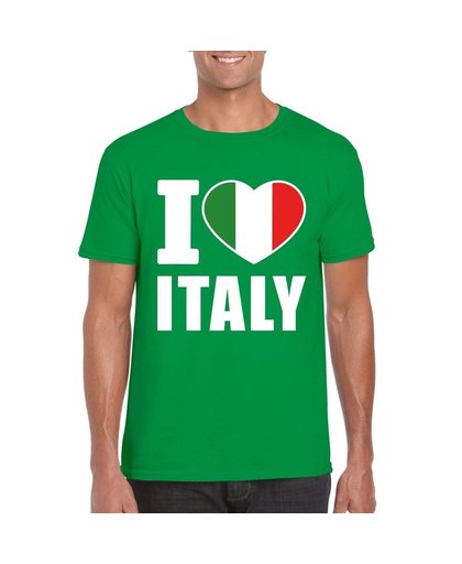 Groen I love Italie fan shirt heren S Groen