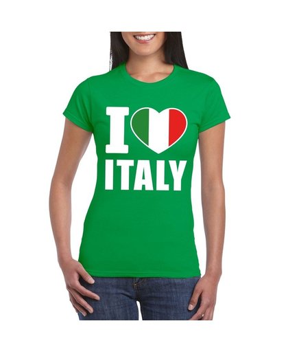 Groen I love Italie fan shirt dames S Groen