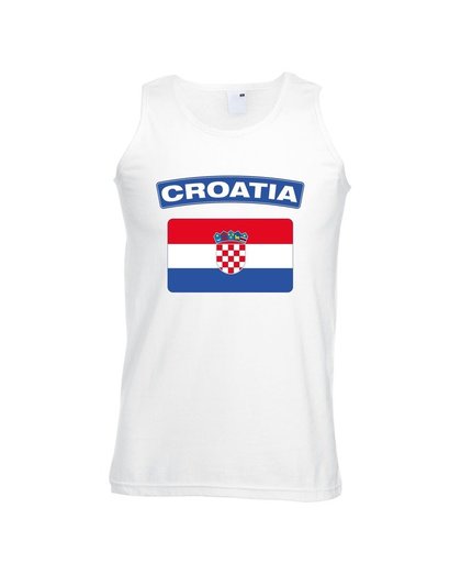 Singlet shirt/ tanktop Kroatische vlag wit heren S Wit