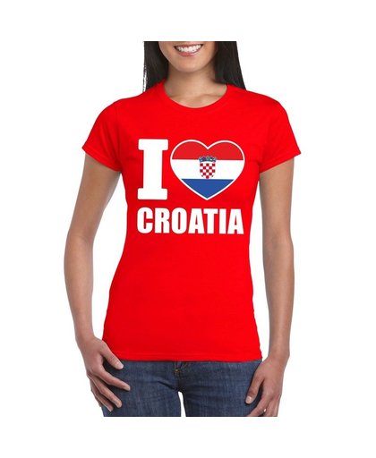 Rood I love Kroatie fan shirt dames M Zwart