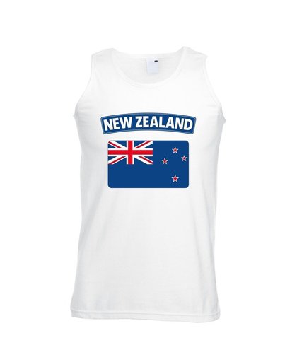 Singlet shirt/ tanktop Nieuw Zeelandse vlag wit heren S Wit