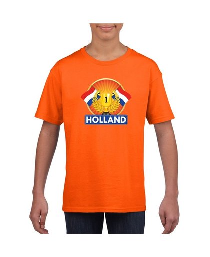 Oranje Holland supporter kampioen shirt kinderen L (146-152) Oranje