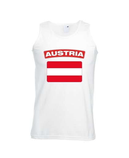 Singlet shirt/ tanktop Oostenrijkse vlag wit heren M Wit