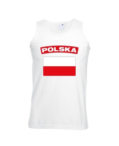 Singlet shirt/ tanktop Poolse vlag wit heren XL Wit