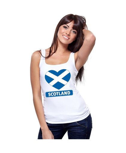 Schotland hart vlag singlet shirt/ tanktop wit dames M Wit