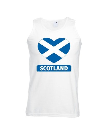 Schotland hart vlag singlet shirt/ tanktop wit heren XL Wit