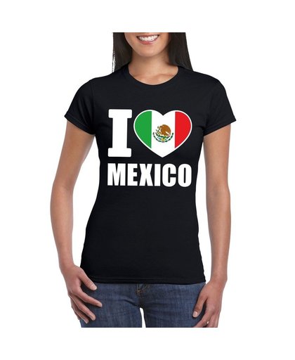 Zwart I love Mexico fan shirt dames L Zwart